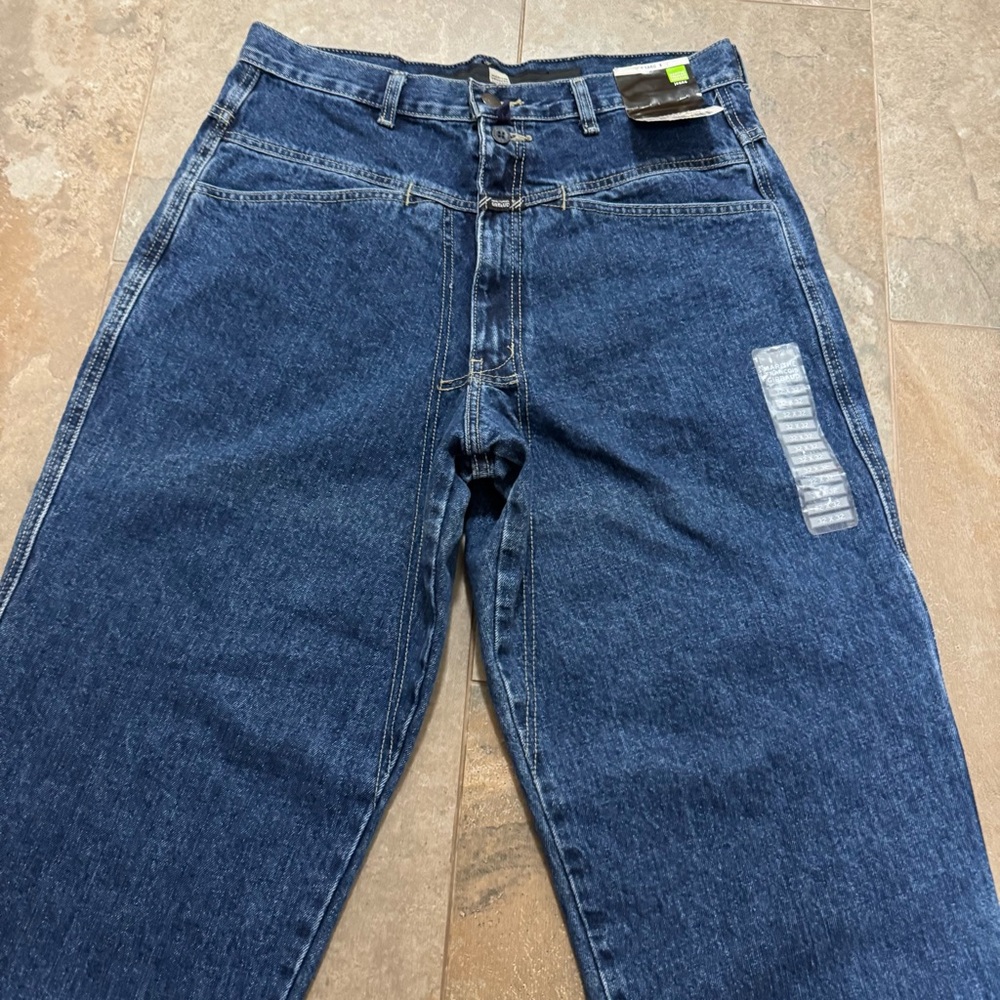 Vintage Girbaud Brand X Indigo Relaxed Y2K Jeans 32x32 Utility Strap Fit - Picture 2 of 16